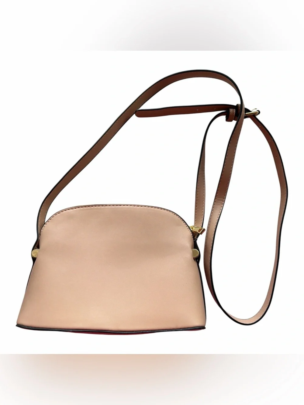 A NEW DAY Beige Faux Leather Crossbody Bag